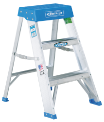 2’ Type IA Aluminum Stepladder Double channel braces on bottom step, non-slip feet (11080) product image.